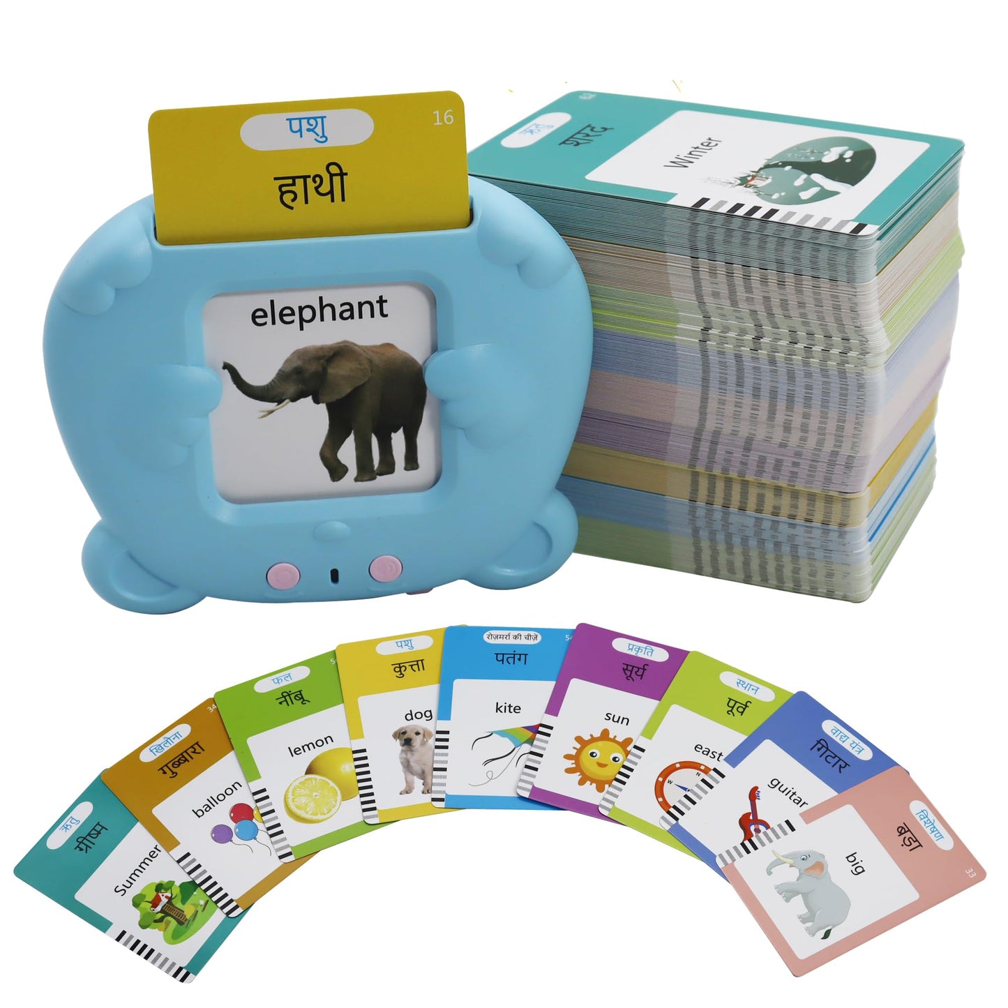 MAYAPHILOS 224 Sight Words Hindi and English Talking Flash Cards, Learn Indi for Kids, Indi Language Learning, Montessori Educational Toys for Toddlers 3 4 5 6 Years Old
