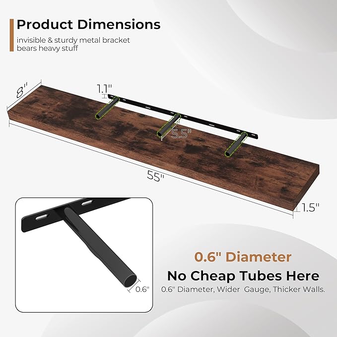 Fun Memories 55 Inch Floating Shelves