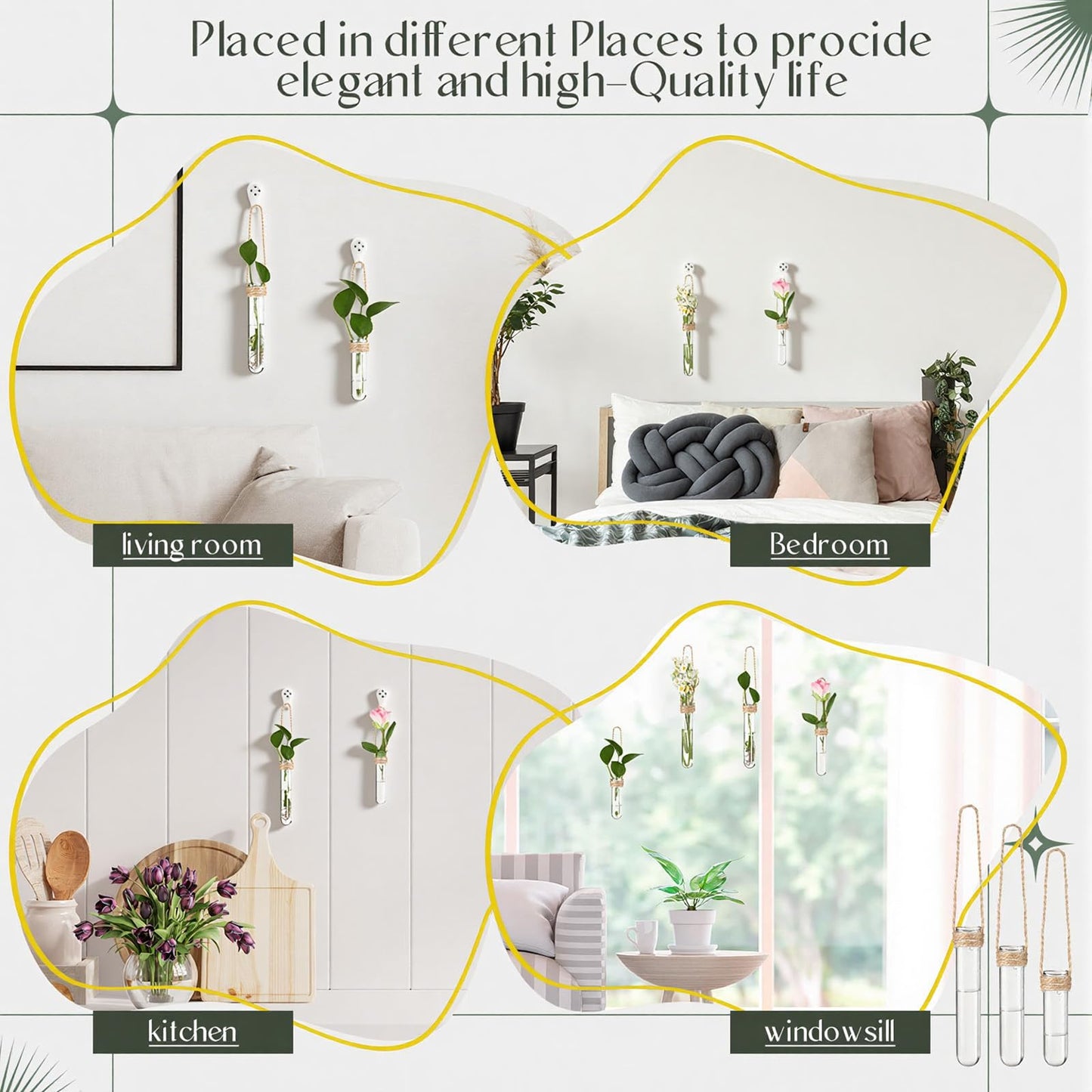 Baderke 9 Pack Clear Window Propagation Stations Plastic Window Planter with Suction Cups & Traceless Nails, Propagated Plant Holders with Bottle Brush, Hanging Vases Terrarium Gift (5.5''& 5"& 3.7'')
