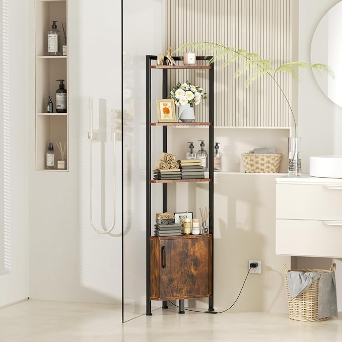 Furnulem Corner Shelf, 5-Tier Corner Cabinet