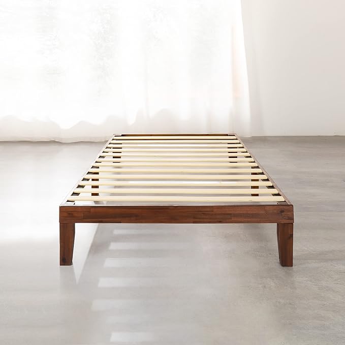 Mellow Naturalista Classic 12-Inch Solid Wood Platform Bed | Wooden Slats