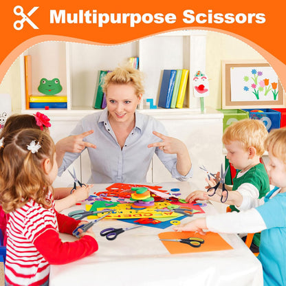 Scissors for Office School Supplies, Hnncugty 8" Scissors All Purpose Bulk Set of 24-Pack, Sharp Shears for Home Craft Sewing Fabric, Middle School Student Teacher Supplies, Comfort Right/Left Handed