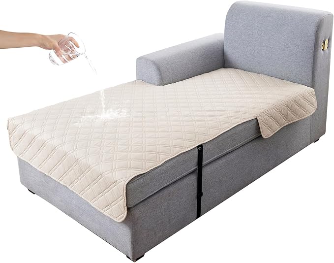 Genina L Shape Couch Cover, Sectional Couch Chaise Covers, Waterproof Washable