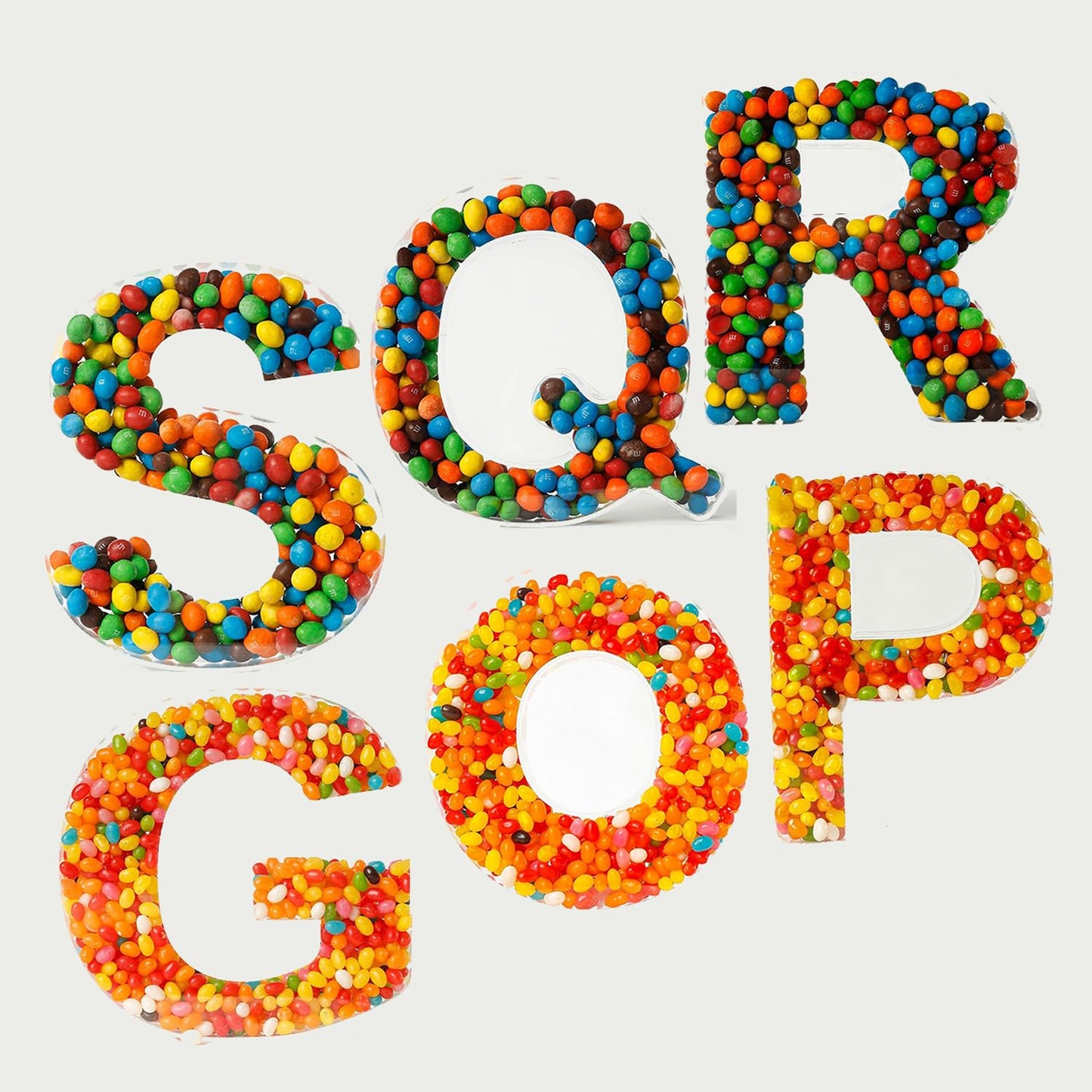 OAEUQ 10-Inch Magnetic Alphabet Candy Jar Refillable Fillable Letters For Candy Tray Reusable Lidded Candy Jar Candy Buffet Container Set (Y, 1)