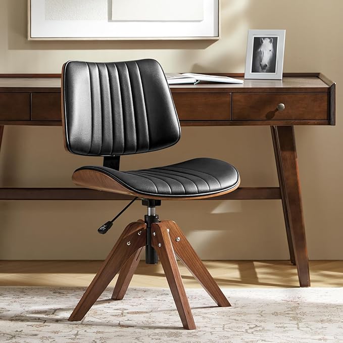 HULALA HOME Faux Leather Home Office Chair