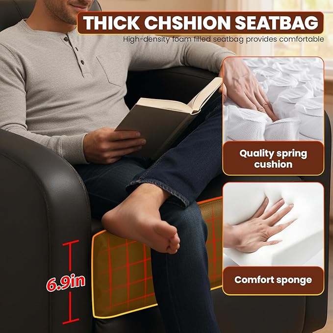 FDW Recliner Chair for Living Room Home Theater Seating Single Reclining Sofa