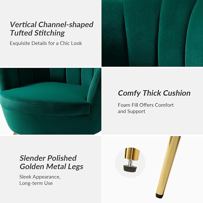 HULALA HOME Modern Velvet Accent Chair