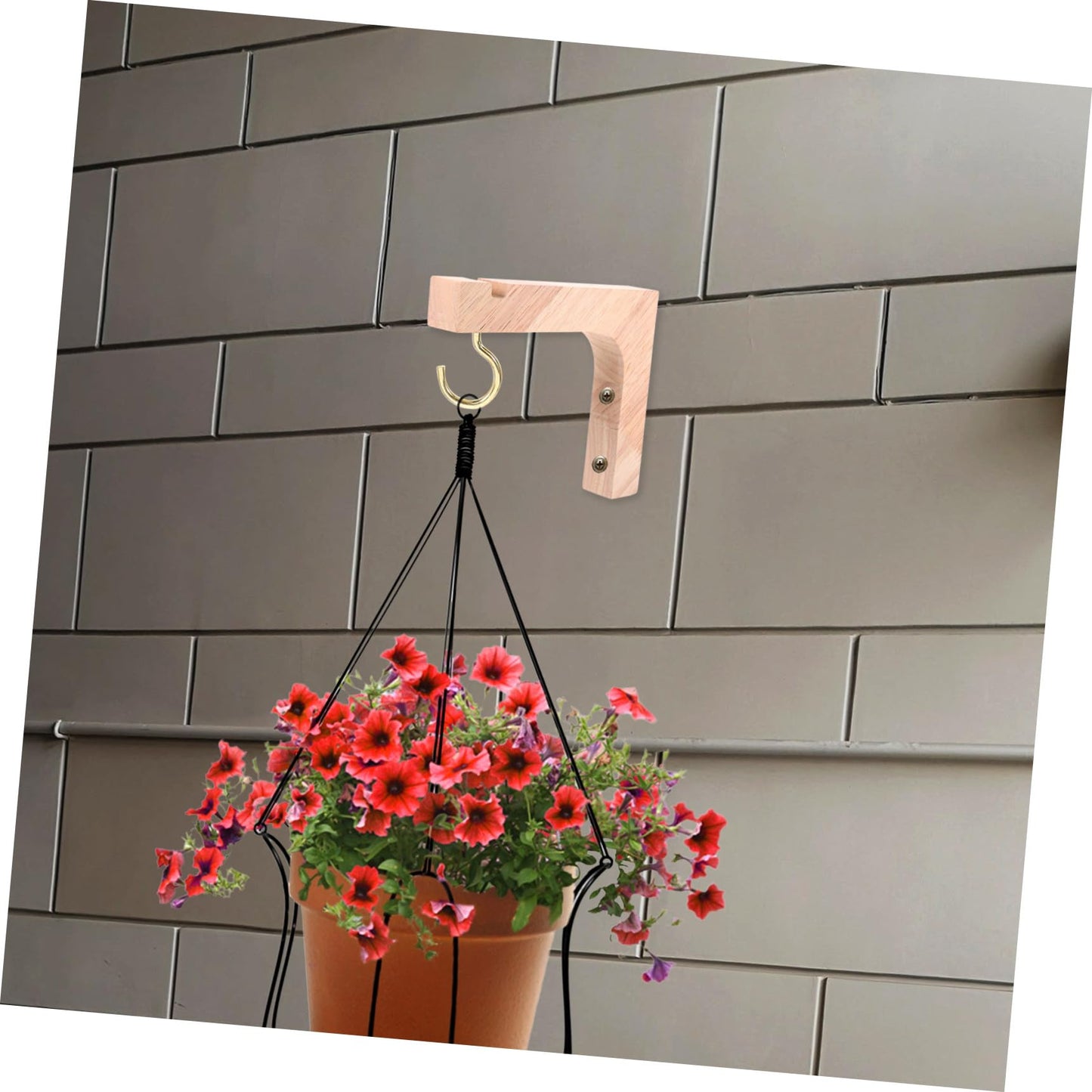 FOMIYES Wooden Hanging Hooks for Plants 2pcs Heavy-Duty Plant Hanger Brackets Wall-Mounted Indoor Outdoor Flowerpot Holders for Garden Porch