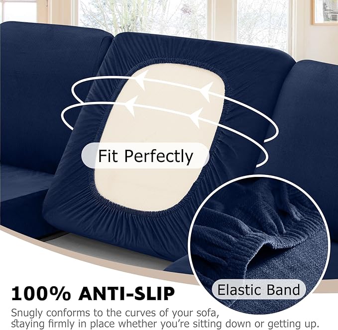 Arfntevss Velvet Corner Sectional Couch Covers Slipcovers L Shape Couch Cushion