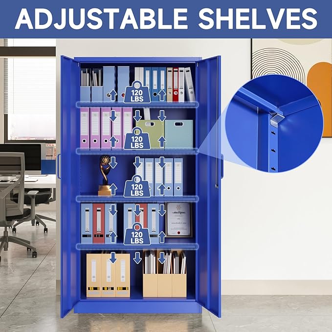 Metal Garage Storage Cabinet, Lockable Metal Cabinet