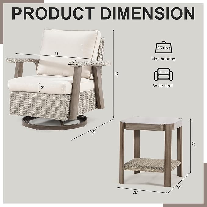Joyside Patio Chair with Side Table