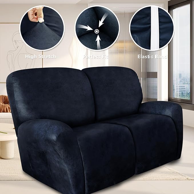 ANARACHON Loveseat Recliner Cover Leather Look Recliner Loveseat Covers