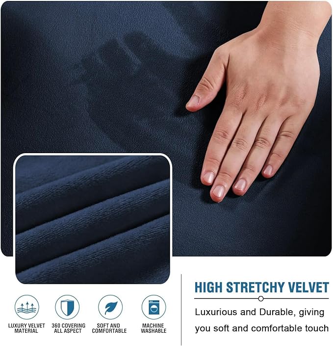 H.VERSAILTEX Real Velvet Futon Cover Armless Sofa Covers Sofa Bed Covers