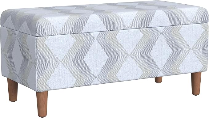 HomePop Malmo Decorative Storage Bench -Natural Woven Geo