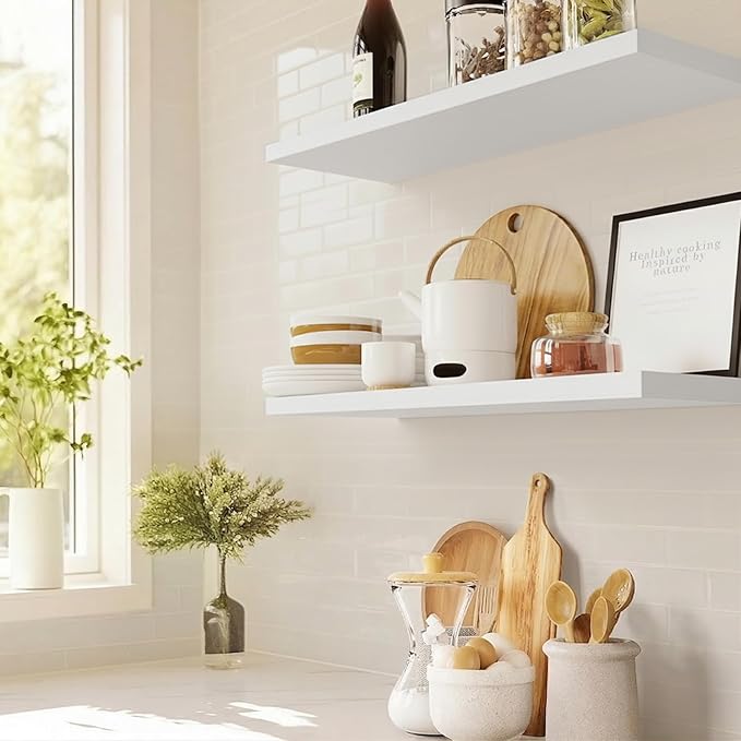 AMADA HOMEFURNISHING Floating Shelves Wall Mounted, 24 x 7 Inch Wall Shelves