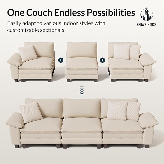 HERA'S HOUSE 158" Modular Sectional Sofa, Oversized U Shaped Couches