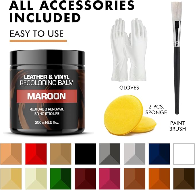 FORTIVO Leather and Vinyl Recoloring Balm Maroon