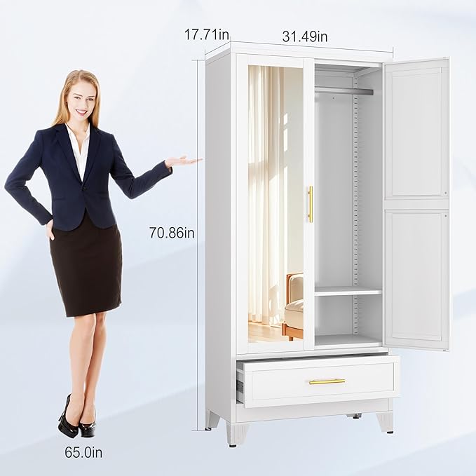 erosoei 71" H Metal Armoire Wardrobe Closet