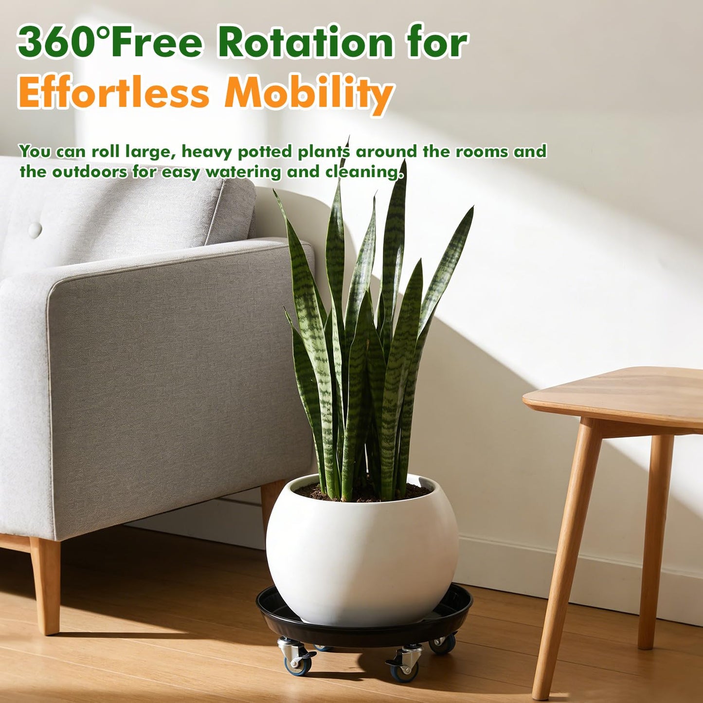 Planterhoma 3 Packs 18" Metal Plant Caddy with Wheels Extra-Large Rolling Plant Stand Heavy-Duty Plant Dolly with Casters Indoor Outdoor Wheeled Flower Pot Mover Rollers Garden Cart Trolley, Black