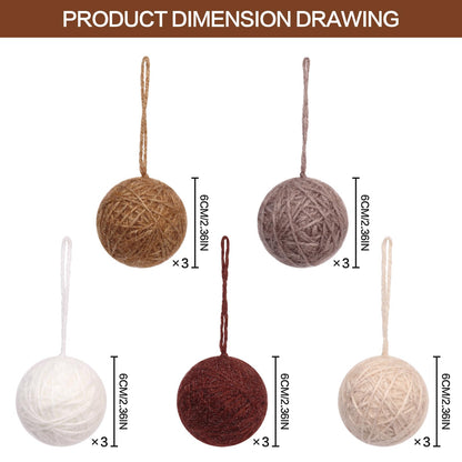 SY Super Bang 15PCS Rustic Christmas Ball Ornaments, 60MM/2.3Inch Shatterproof Ornaments Set for Christmas Tree Hanging Decorations, for Home Farmhouse Bowls Vase Fillers Holiday Party Xmas Decor.