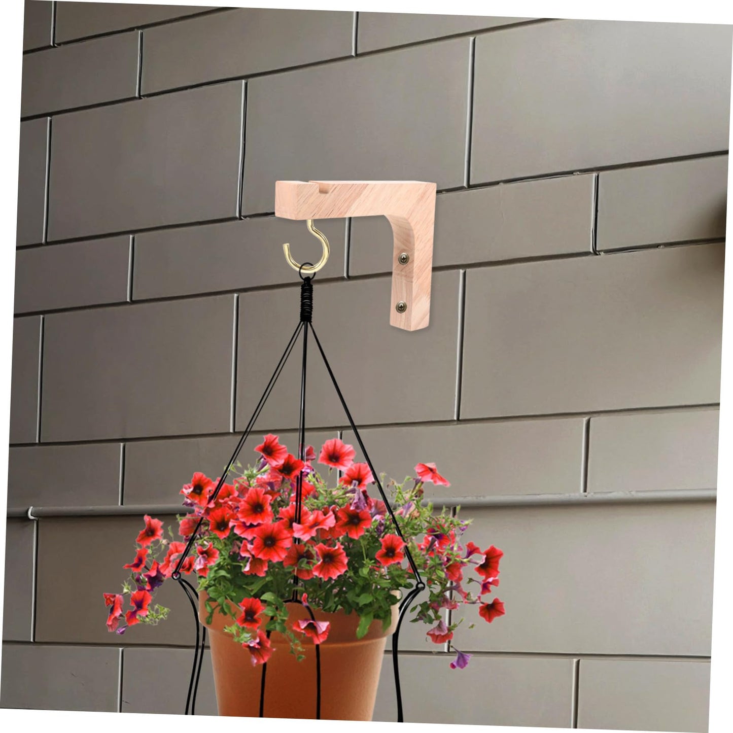 VICASKY Wooden Plant Hanger Hooks 2pcs Heavy-Duty Wall Mount Brackets for Hanging Indoor and Outdoor Flowerpots, Natural Wood Hanging Plant Stand for Garden and Home