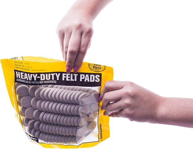 Smart Surface 8727 Heavy Duty Self Adhesive Furniture Felt Pads 1-Inch Round