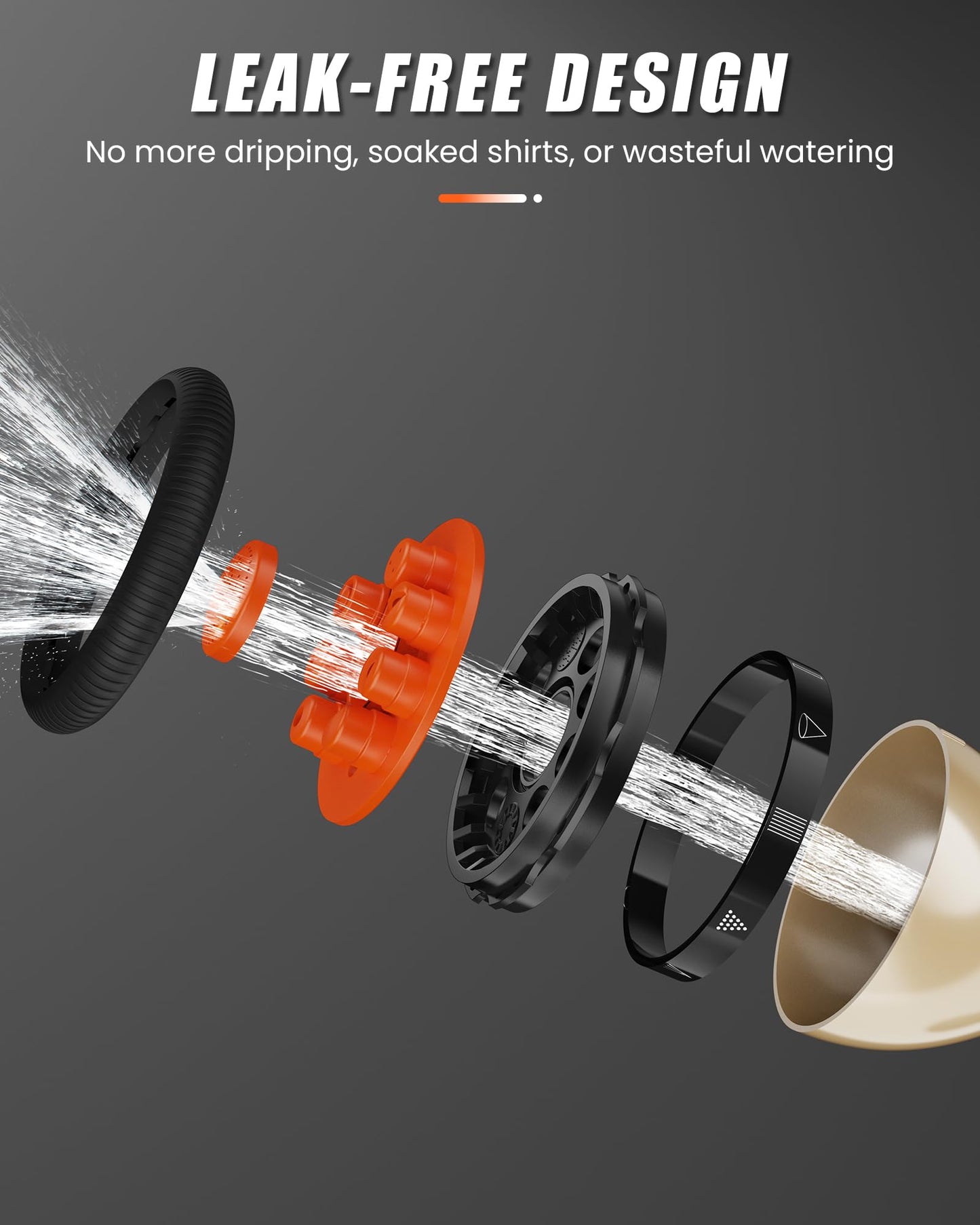 RAINPOINT Garden Hose Nozzle, 9 Spray Patterns Hose Sprayer Nozzle, Heavy Duty Metal Water Hose Nozzle, Adjustable Hand Sprayer, Watering Plants and Lawn, Pet Showering, Orange