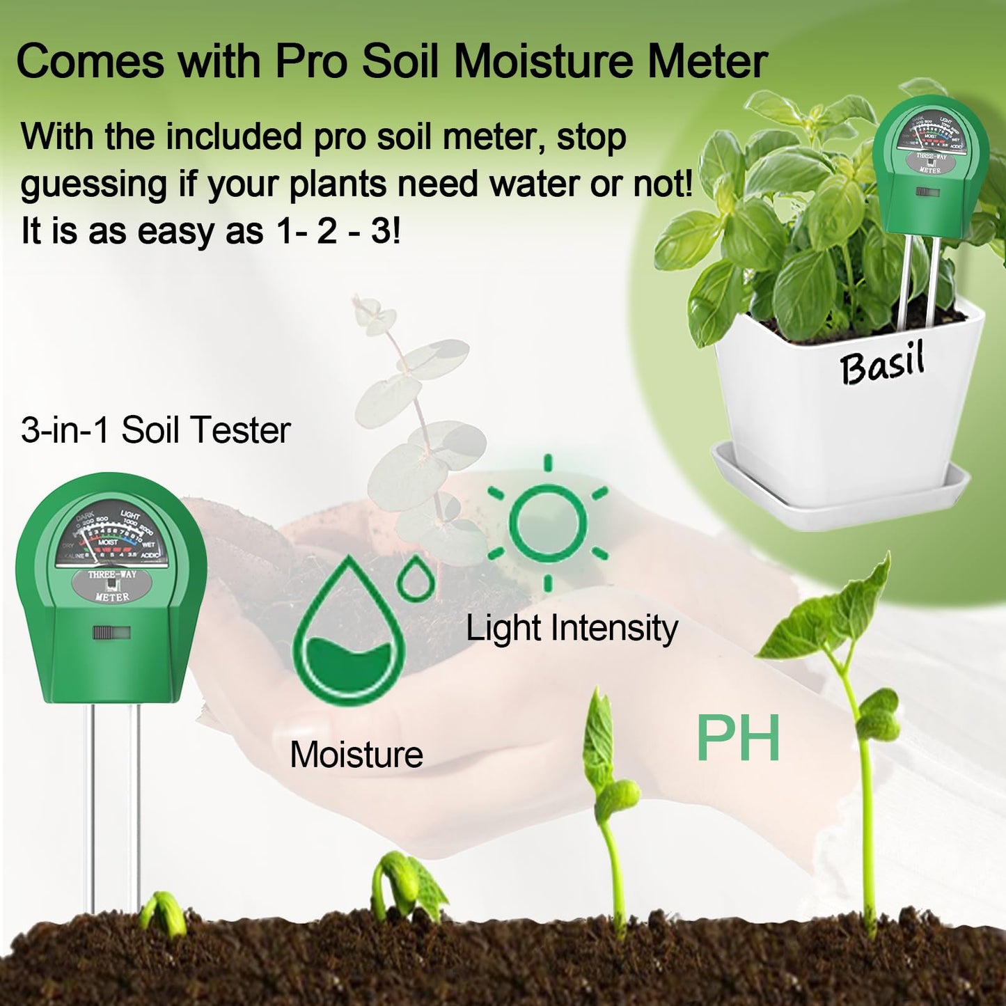 Indoor Herb Garden Kit – 10 Non-GMO Herb Seeds with Soil, Pots & Moisture Meter – Easy Windowsill Gardening Starter Set – Unique Gift for Gardeners, Home Chefs & Families
