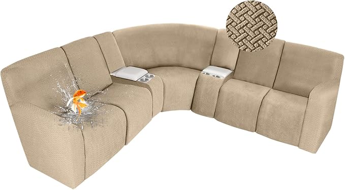 ALIECOM 100% Waterproof Recliner Sectional Couch Covers L Shape Stretch Corner