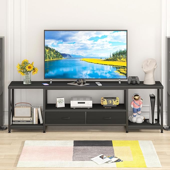 GYIIYUO TV Stand with Fabric Drawers