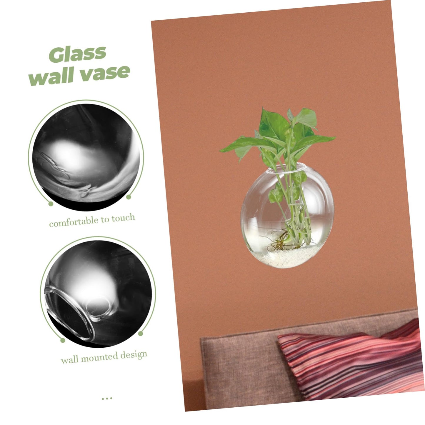 GETAJGHSD Decorative Wall-Mounted Plant Vase Hydroponic Glass Terrariums for Propagation and Home Decor