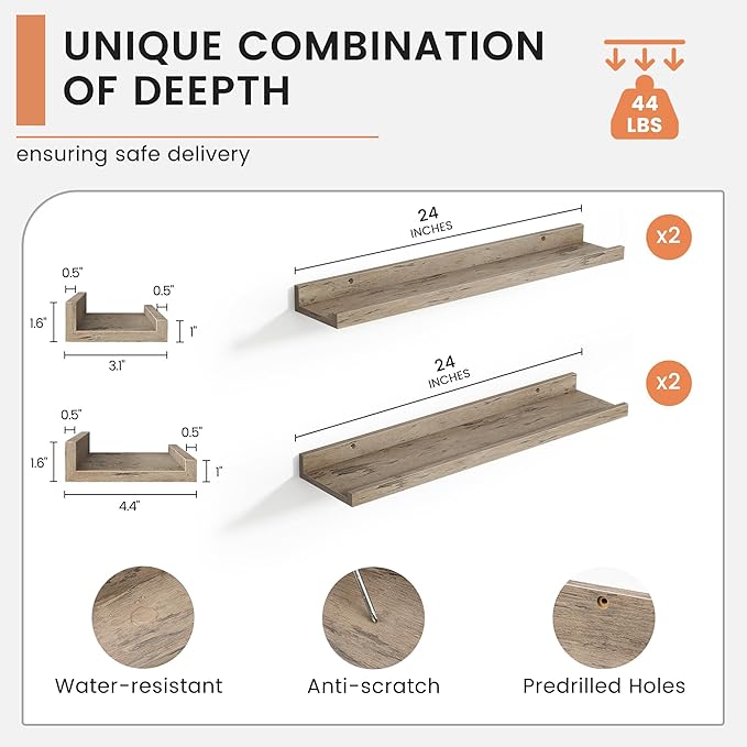 FLYJOE Floating Picture Ledge Shelves