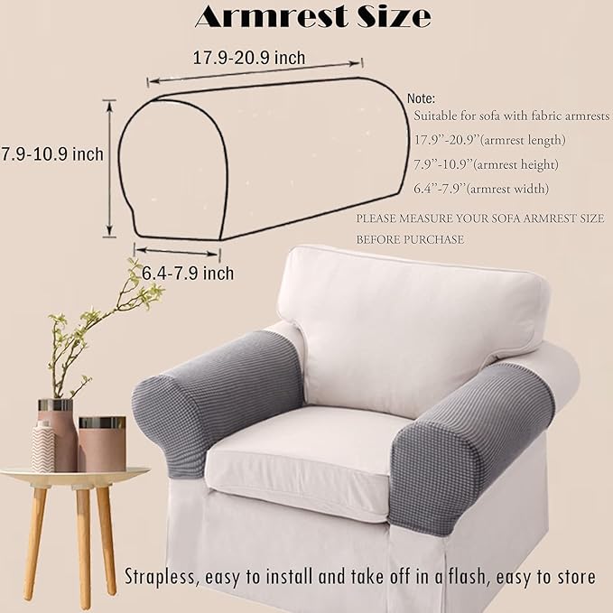 Sofa Arm Chair Covers, Couch Armrest Armchair Covers, Stretch Anti-Slip
