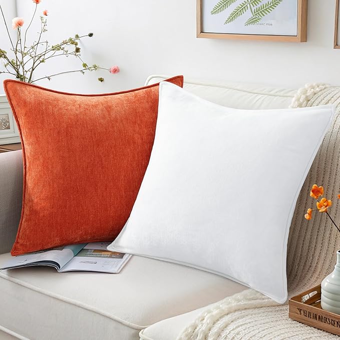 decorUhome Summer Couch Euro Sham Throw Pillow Covers 24x24 Set of 2,
