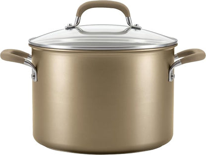 Circulon Premier Professional Hard Anodized Nonstick Cookware Induction Pots and Pans Set, 8 Piece - Bronze