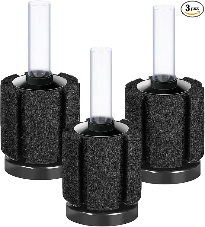 AQUANEAT 3 Pack Aquarium Bio Sponge Filter Breeding Fry Betta Shrimp Nano Fish Tank (Small up to 10Gal)