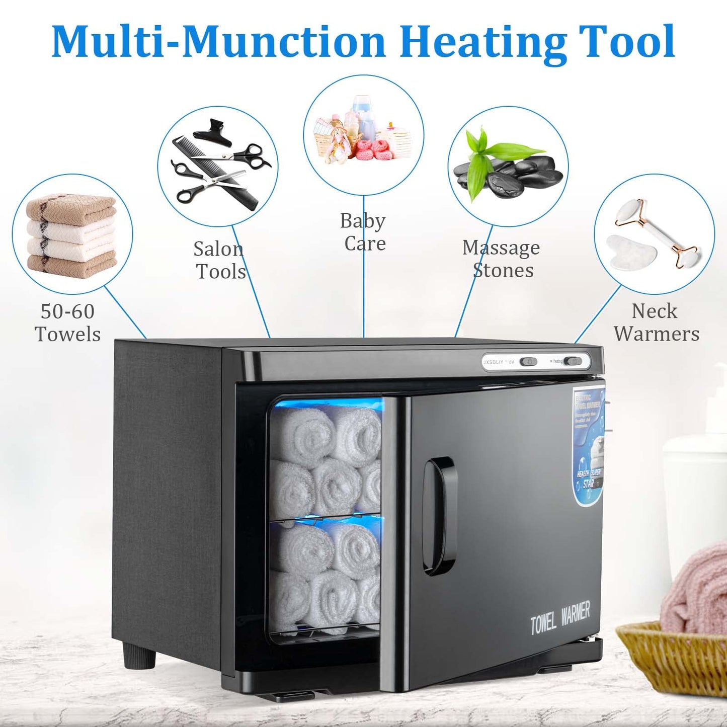 Small Hot Towel Warmer for Spa Home Salon Esthetician 2-in-1 5L Mini Personal Hot Towel Cabinet Towel Warmers Spa, Fast Heating Towel Heater Towel Steamer for Facials…