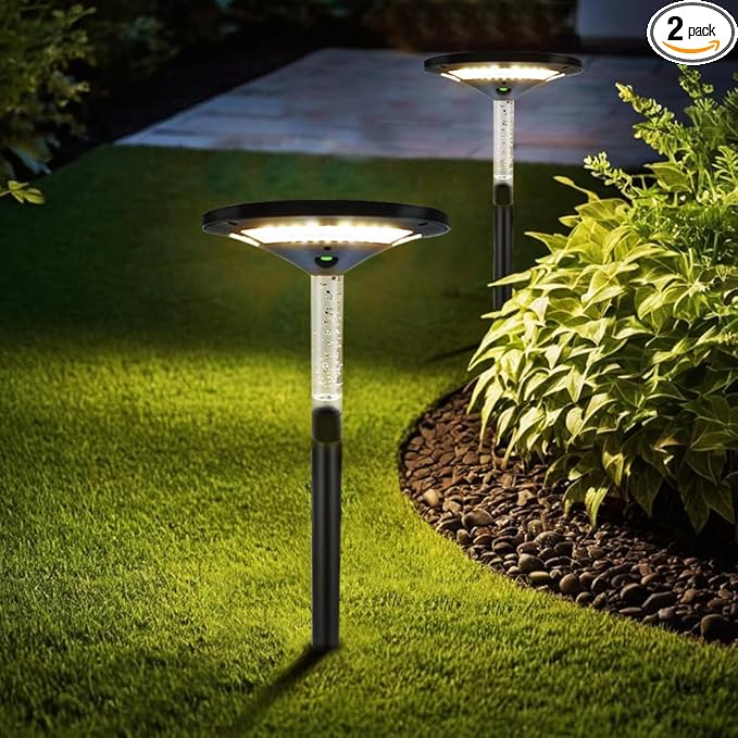 LED Garden Solar Pathway Lights，Outdoor Motion Sensor Landscape Lights for Garden Lighting, IP65 Waterproof Solar Spotlight for Yard