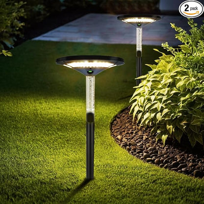 LED Garden Solar Pathway Lights，Outdoor Motion Sensor Landscape Lights for Garden Lighting, IP65 Waterproof Solar Spotlight for Yard