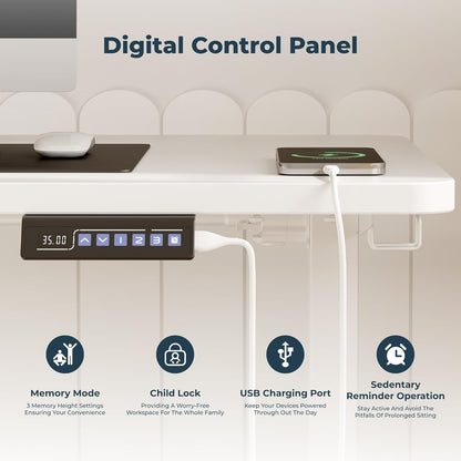 Adjustable Standing Desk, Large 79x31 Inches Standing Desk with Cable Management, Height Adjustable Home Office Computer Desk with Memory Preset&Charging USB Port&Sedentary Reminder