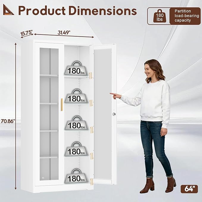 UNICOLY Lockable Display Cabinet