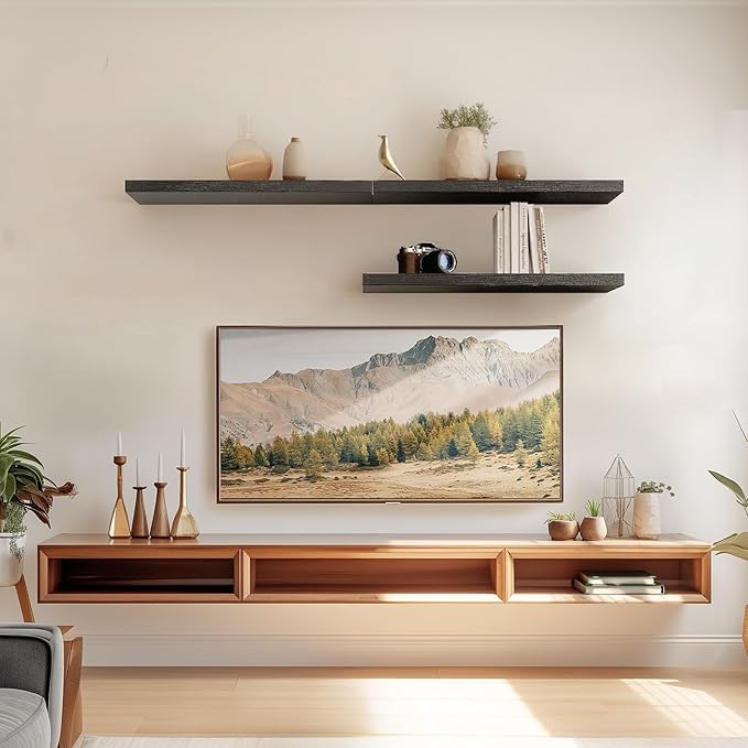 AMADA HOMEFURNISHING Floating Shelves Wall Mounted, 24 x 7 Inch Wall Shelves