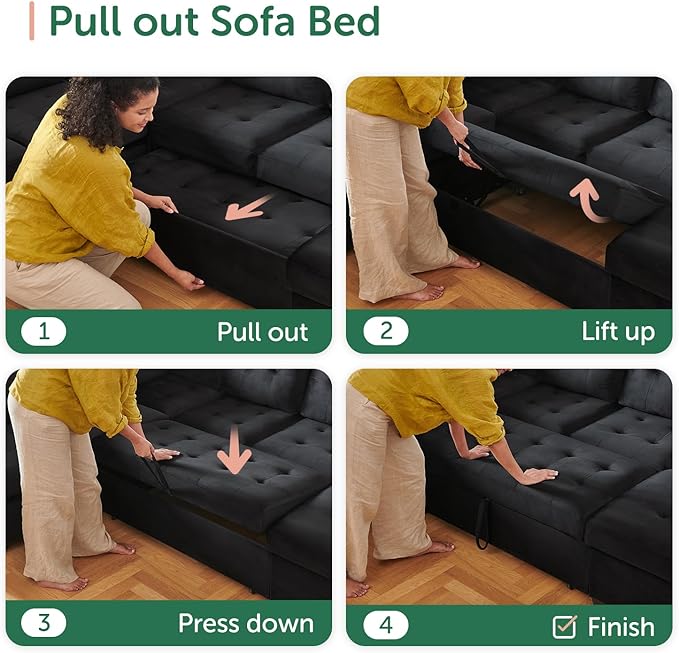 HONBAY Sectional Sleeper Sofa