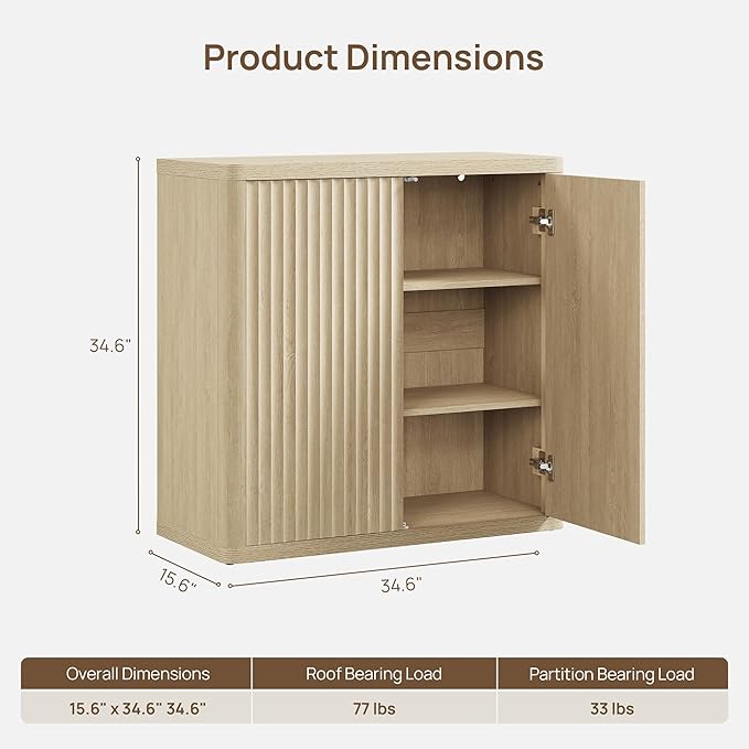 SICOTAS Buffet Cabinet with Storage Sideboard Accent Modern Credenza with Doors