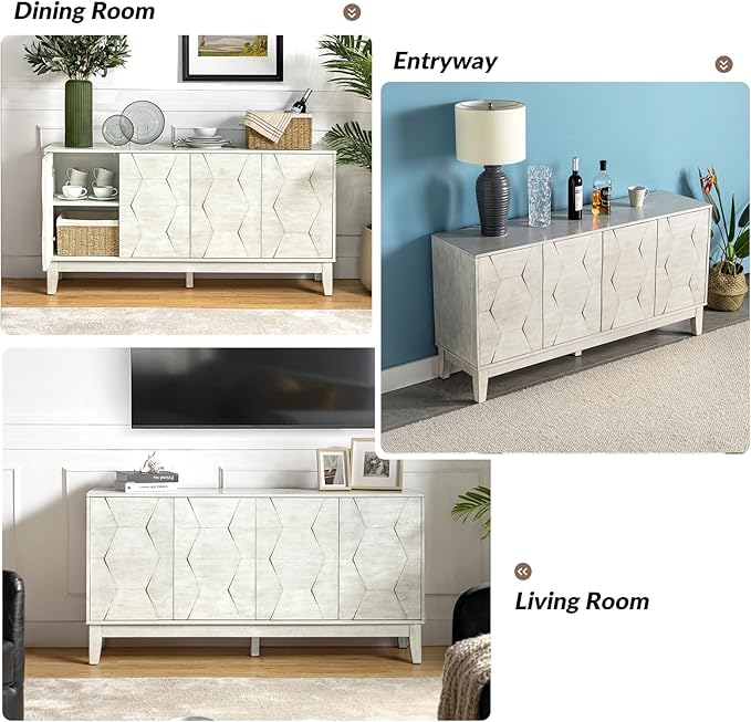 HULALA HOME Mid Century Sideboard Buffet Cabinet