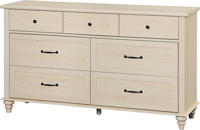WAMPAT Beige 7 Drawers Dresser for Bedroom, Wide Chest of Drawers Kids Dresser