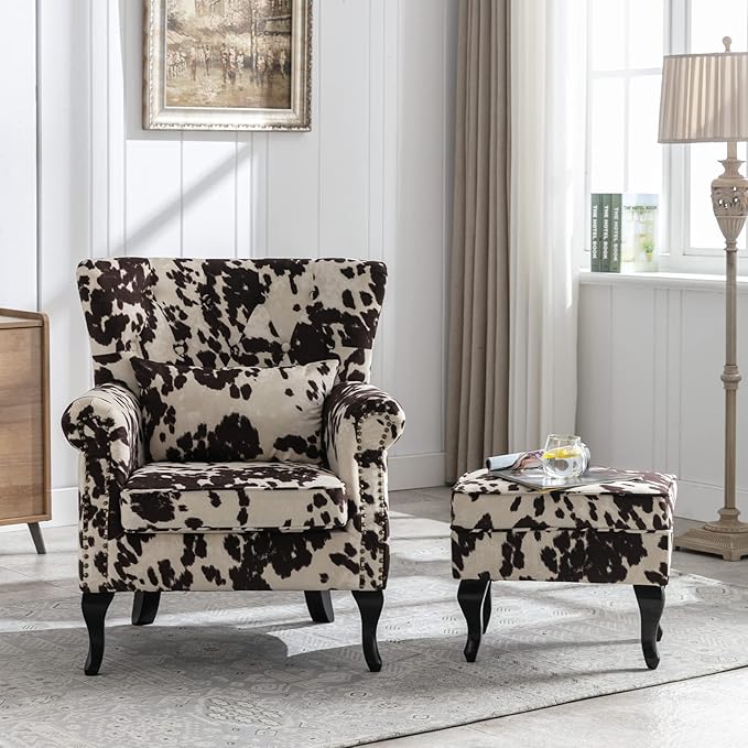 Mid Century Modern Accent Chair Upholstered Armchair Comfy Velvet Tufted