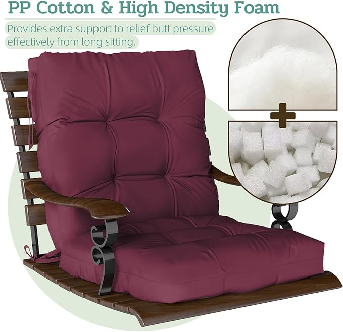 Outdoor Chair Cushion, High Back Soft Seat Pad