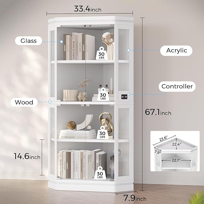 Jocoevol Corner Display Cabinet