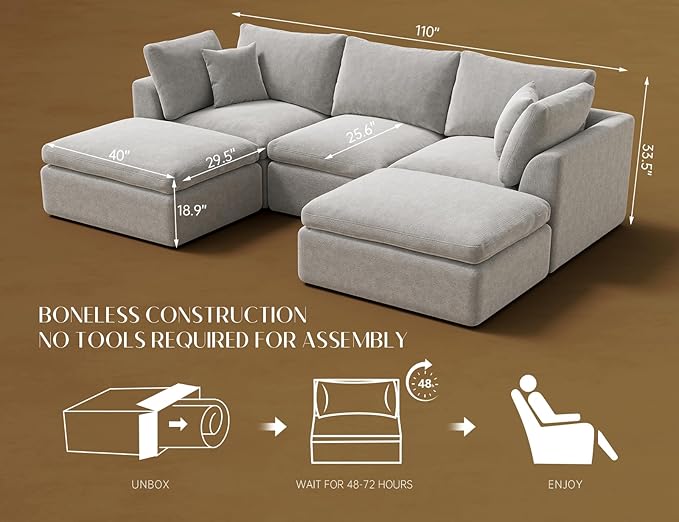 ohllob 110" Cloud Sectional Couches